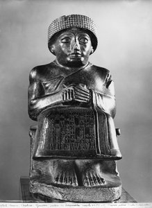 Gudea, Prince of Lagash, statue dedicated to Ningizzada, Neo-Sumerian, from Telloh, ancient Girsu